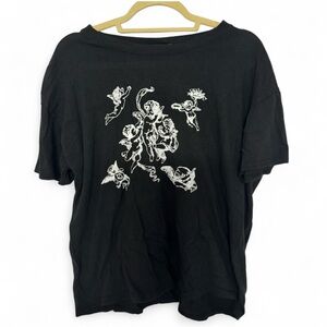 Boohoo Black Top with White Logo